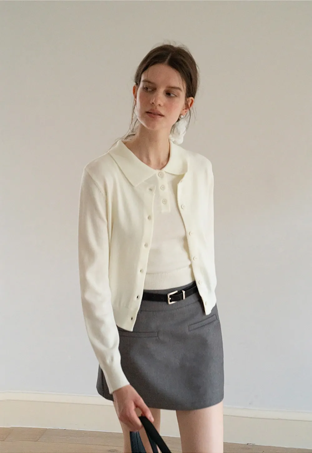 Womens Knit Cardigan Sweater Vest Set