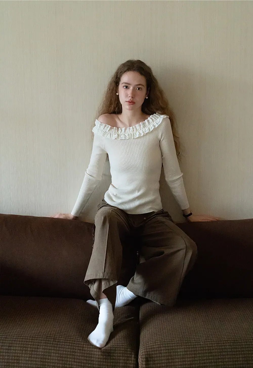 Wide-Leg Pants with Beaded Tassel Detail