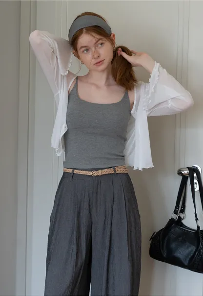 Women’s High-Waist Pleated Wide-Leg Pants