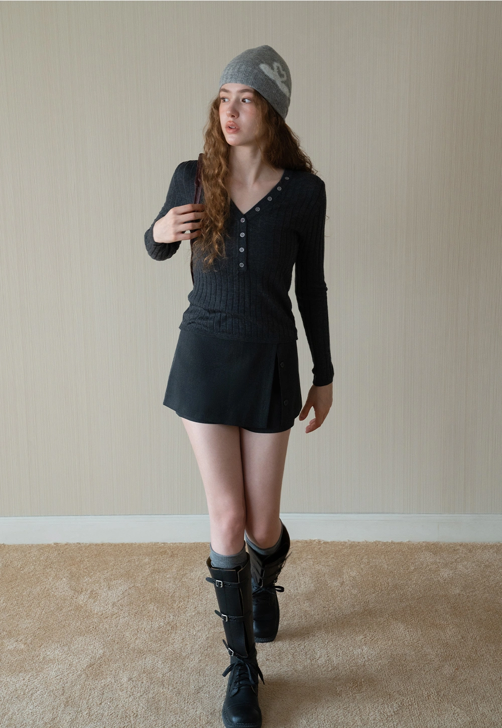 Layered Skort with Button Detail