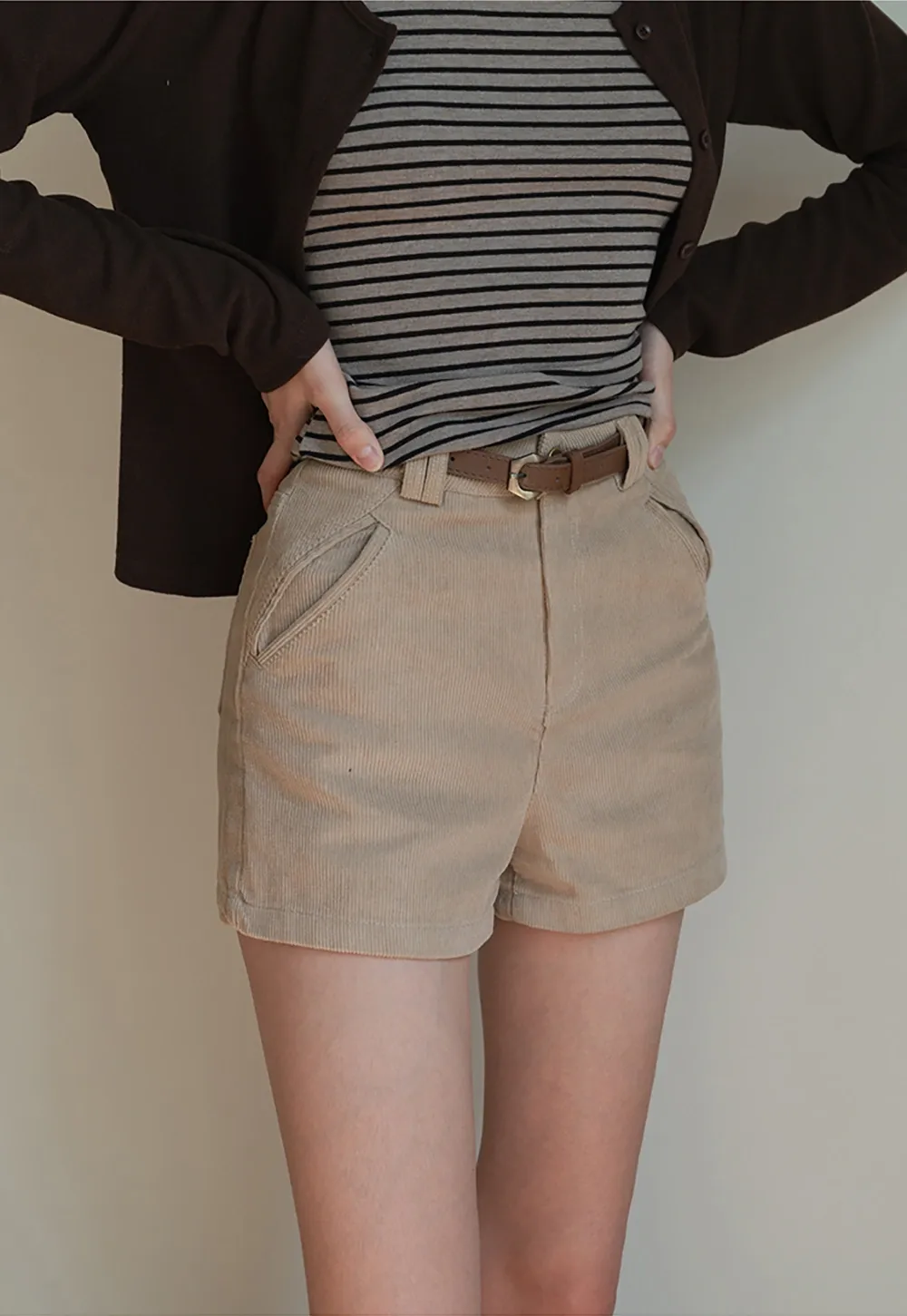 Vintage Belted Corduroy Shorts