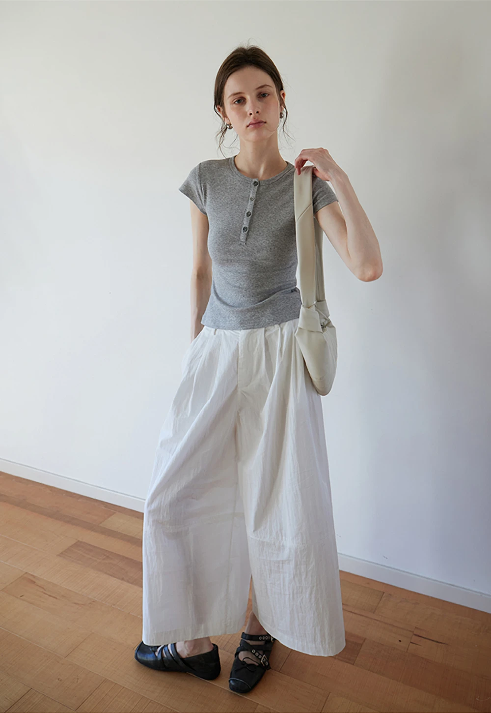 Wide Leg High Waist Cotton Pants