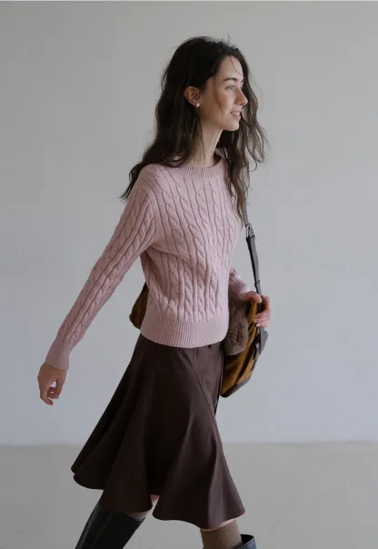 Womens Classic Cable Knit Sweater