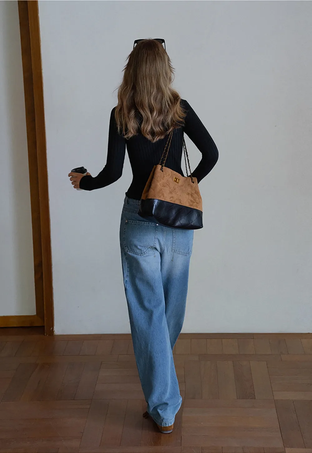 Women Classic Ribbed Knit Polo Long Sleeve