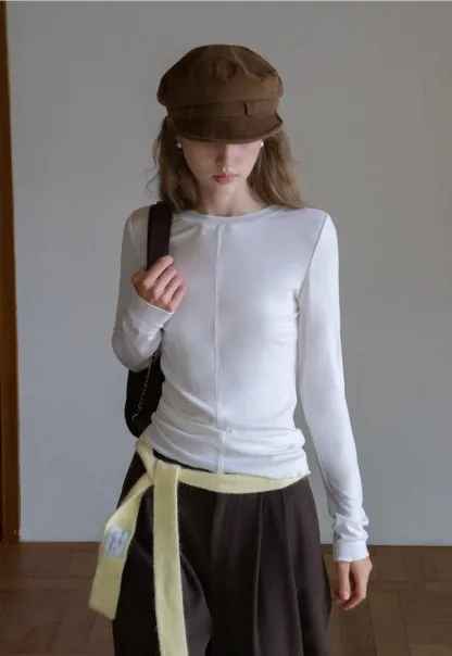 Womens Classic Long Sleeve Basic Tee