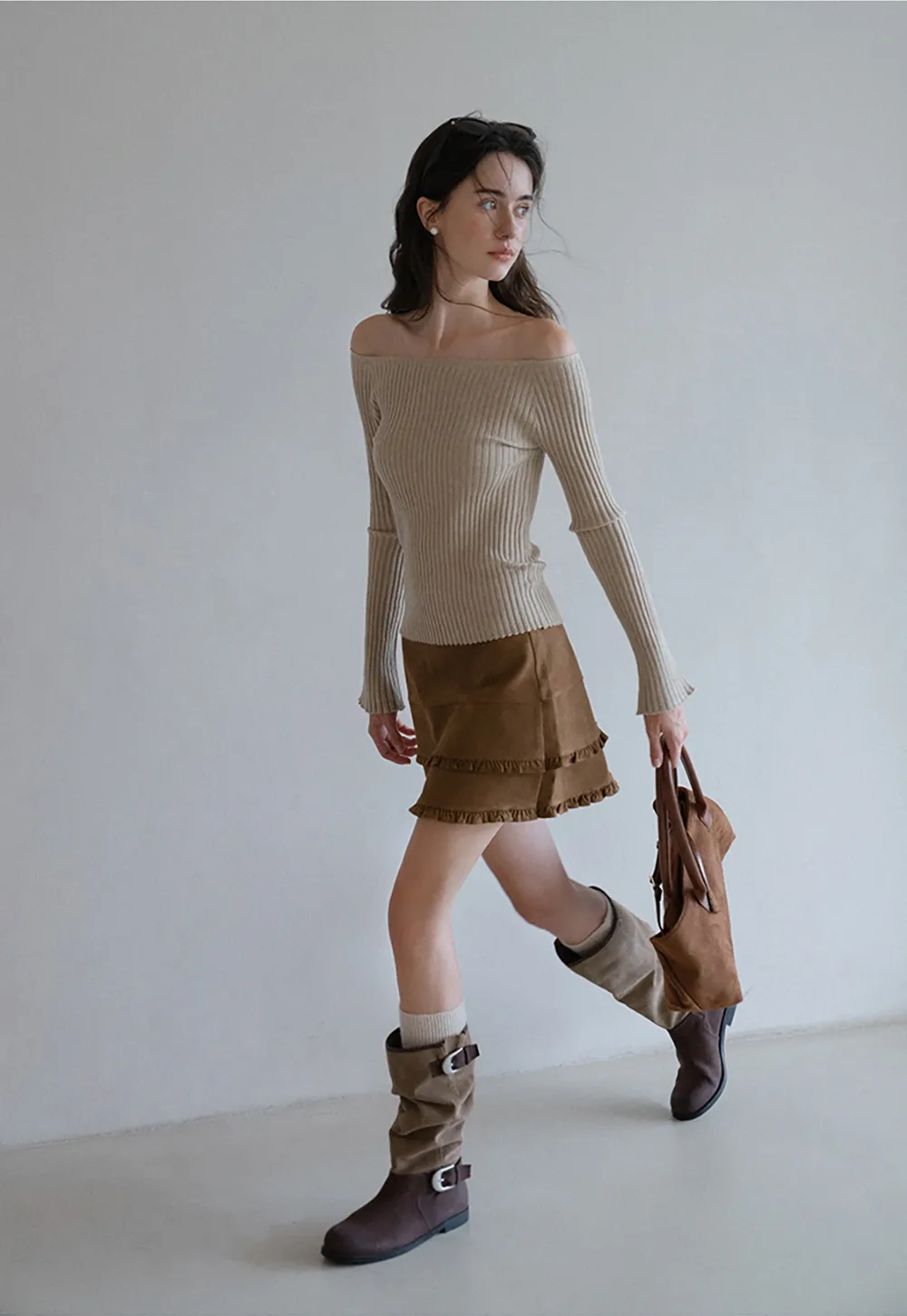 Ruffle Hem A-Line Mini Skirt