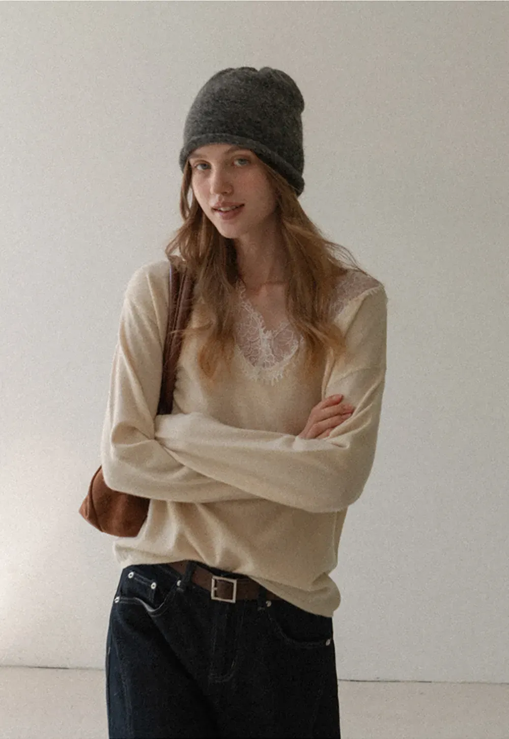 Lace Trim Fleece Top