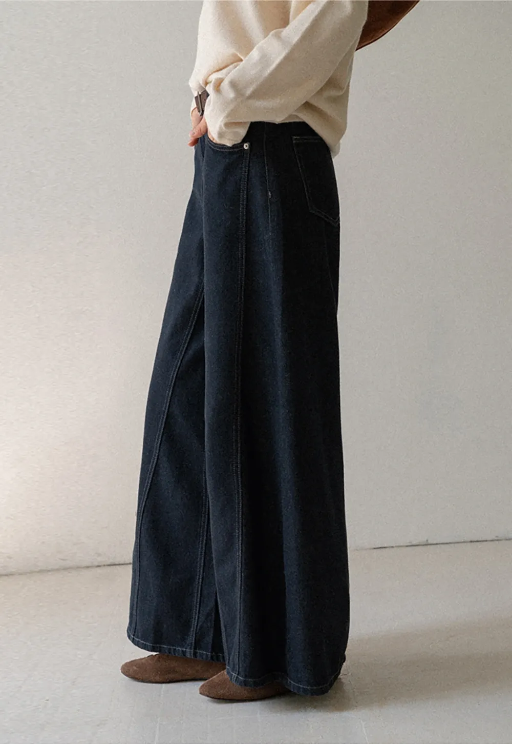 Women High Waist Wide Leg Denim Jeans Pants