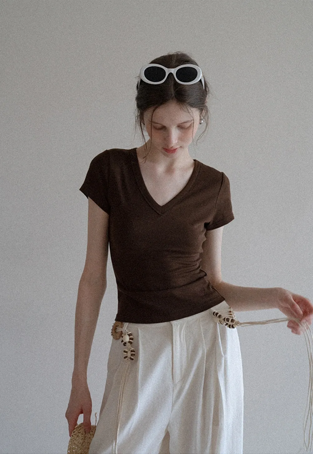 Women's Slim Fit V-Neck Short Sleeve T-Shirt