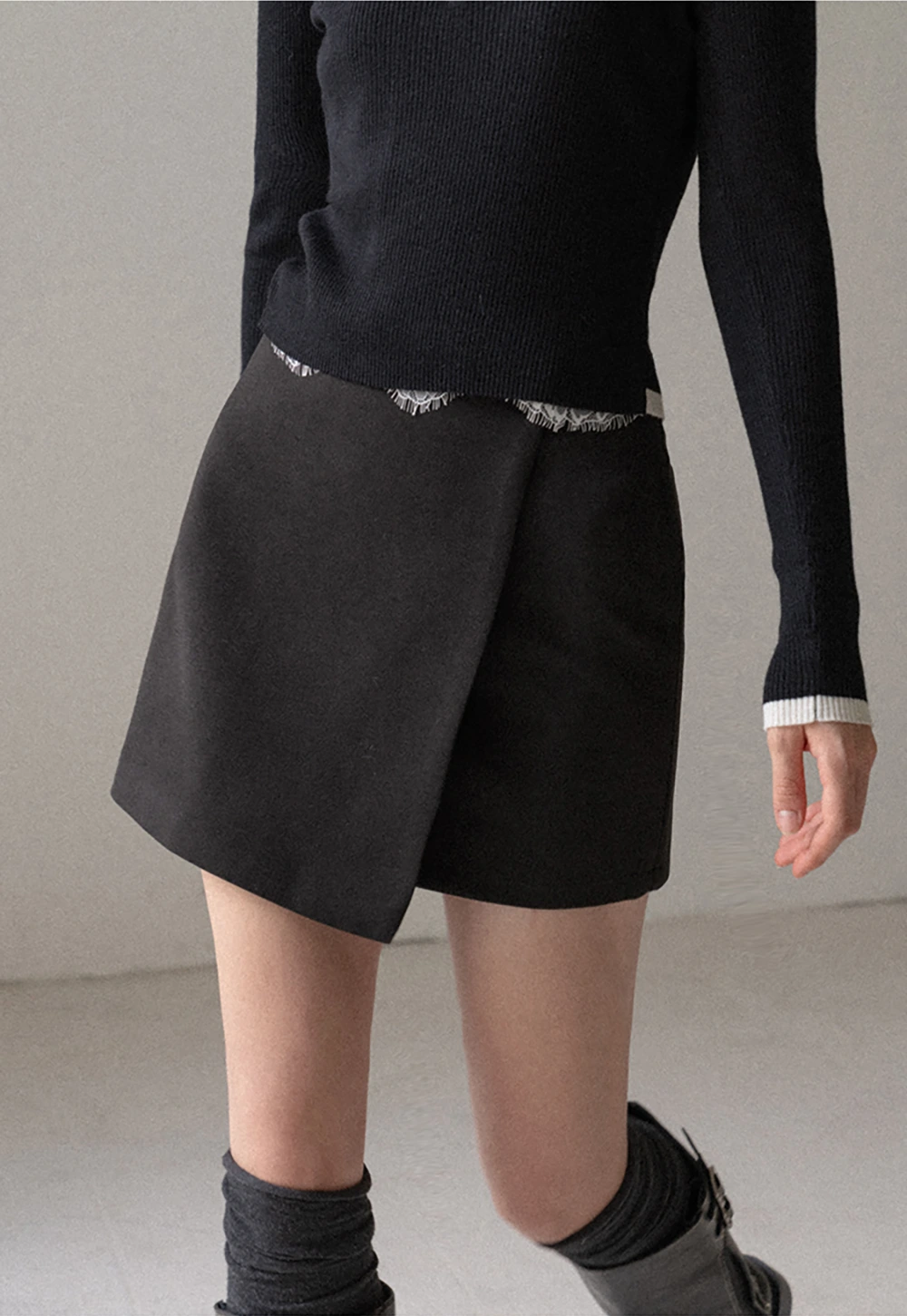 Womens Wool Wrap Mini Skirt