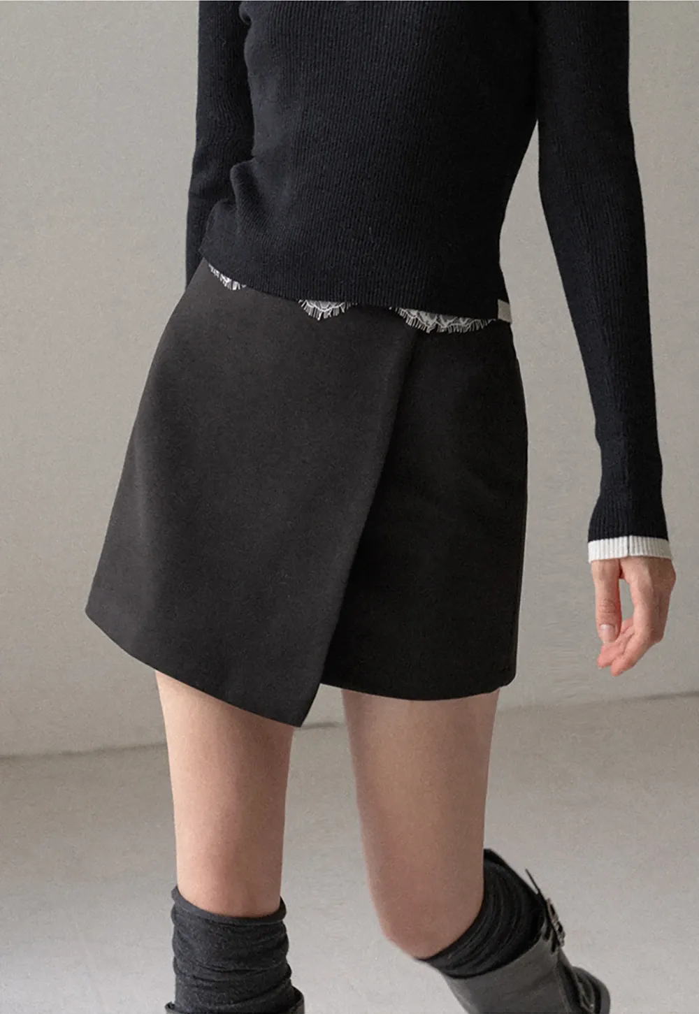 Womens Wool Wrap Mini Skirt