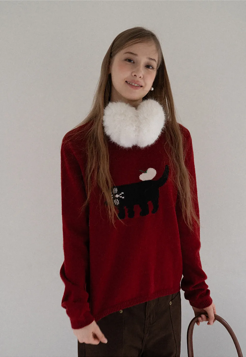 Cat Pattern Knit Sweater