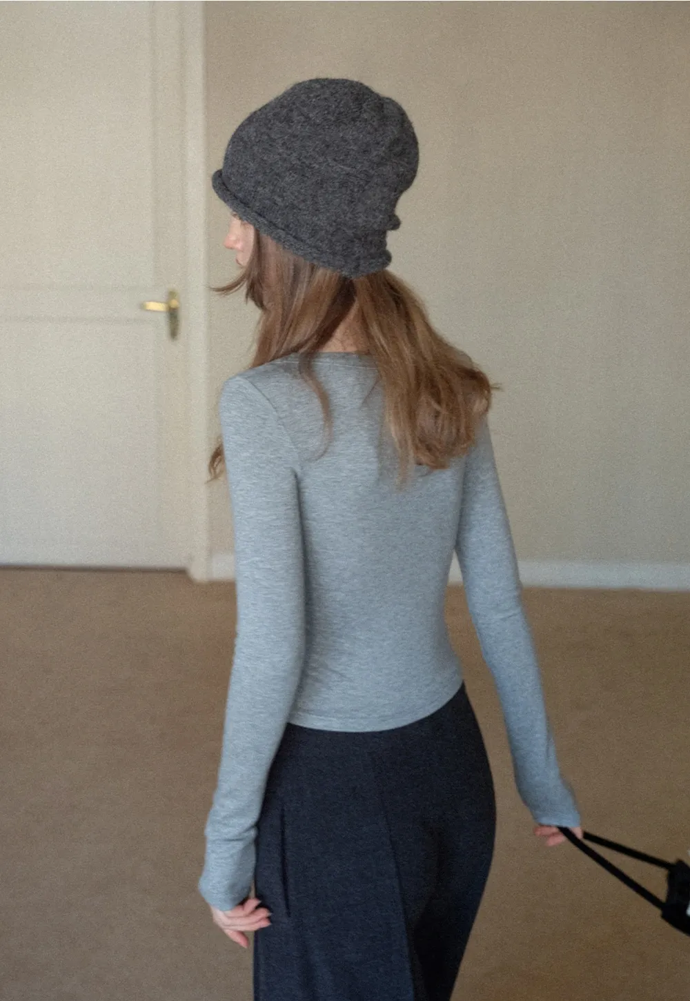 Basic Stretch Long Sleeve Tee for Women Casual