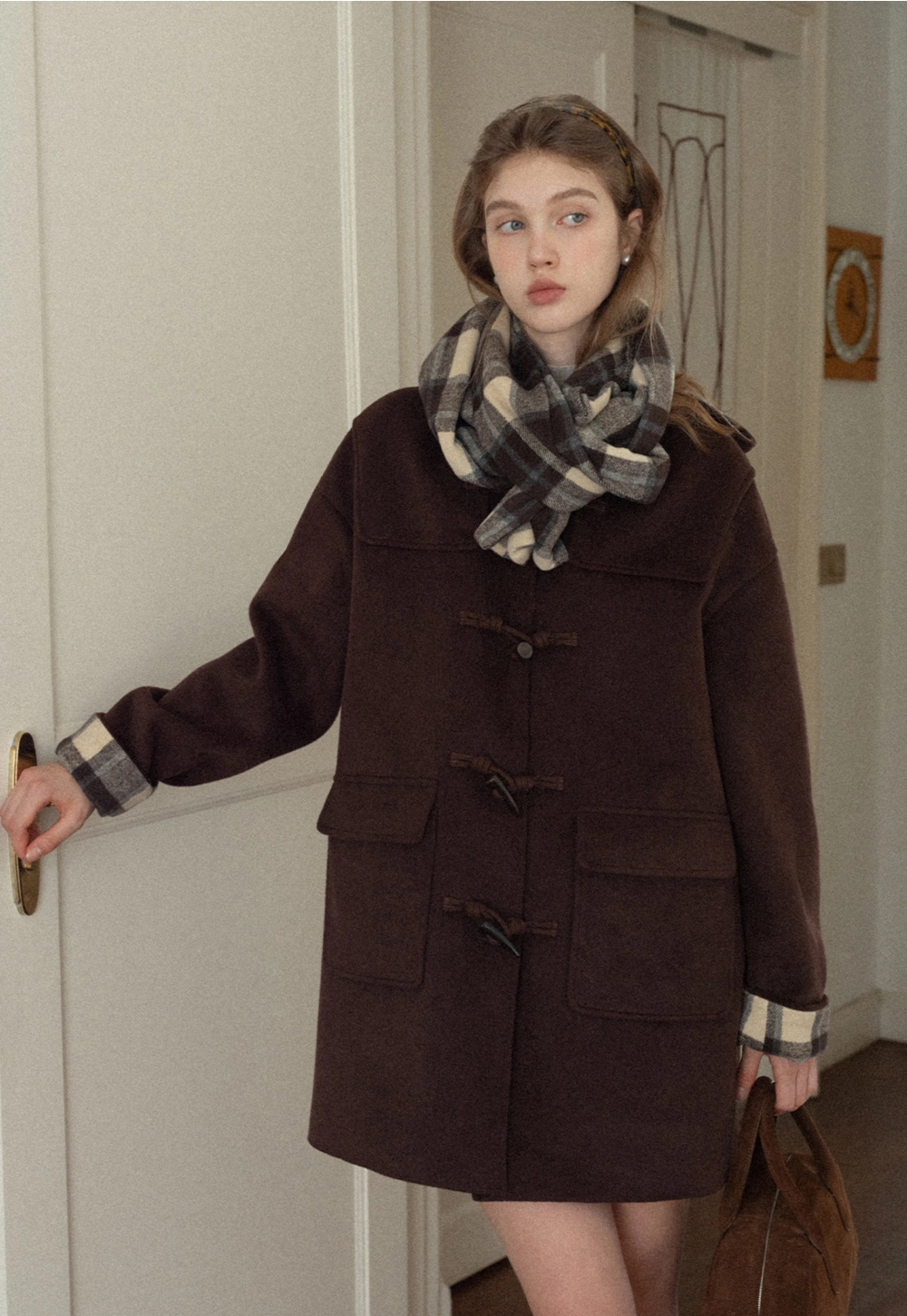 Women Winter Wool Coat Hooded Duffle Outerwear