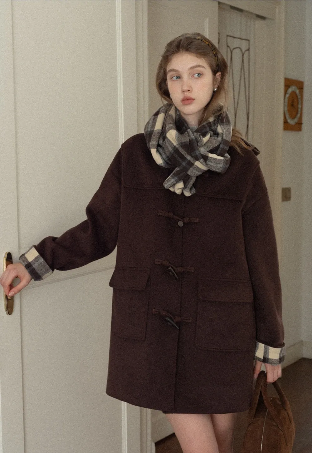 Women Winter Wool Coat Hooded Duffle Outerwear