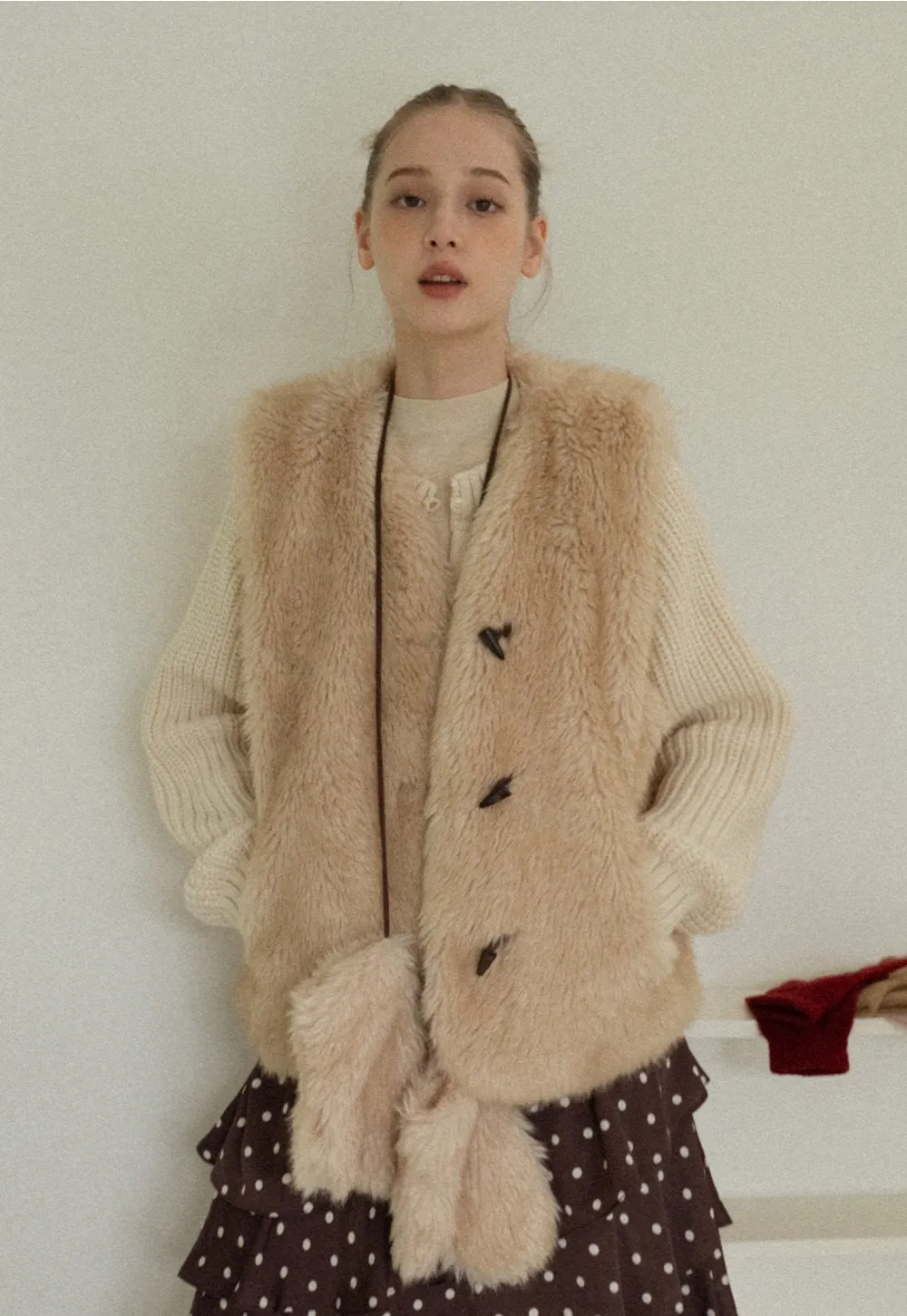 Soft Shearling Vest Women Warm Fuzzy Gilet