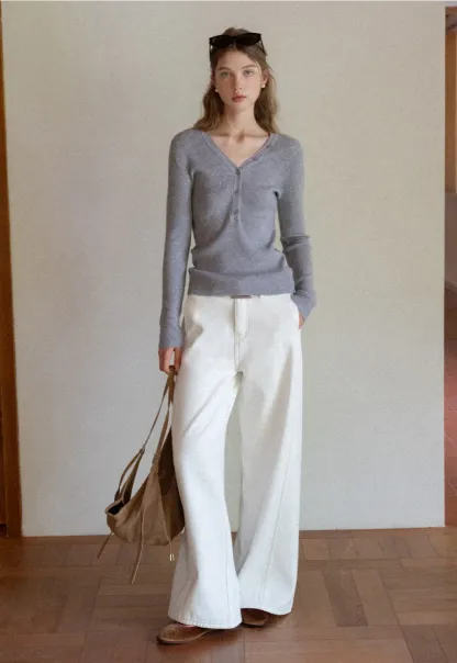 Womens High Waist Wide Leg Pants with Belt