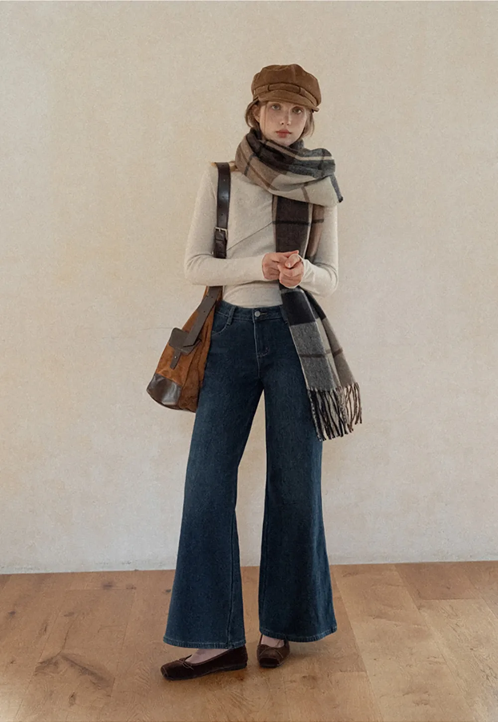 Womens Wide Leg Jeans with Belt