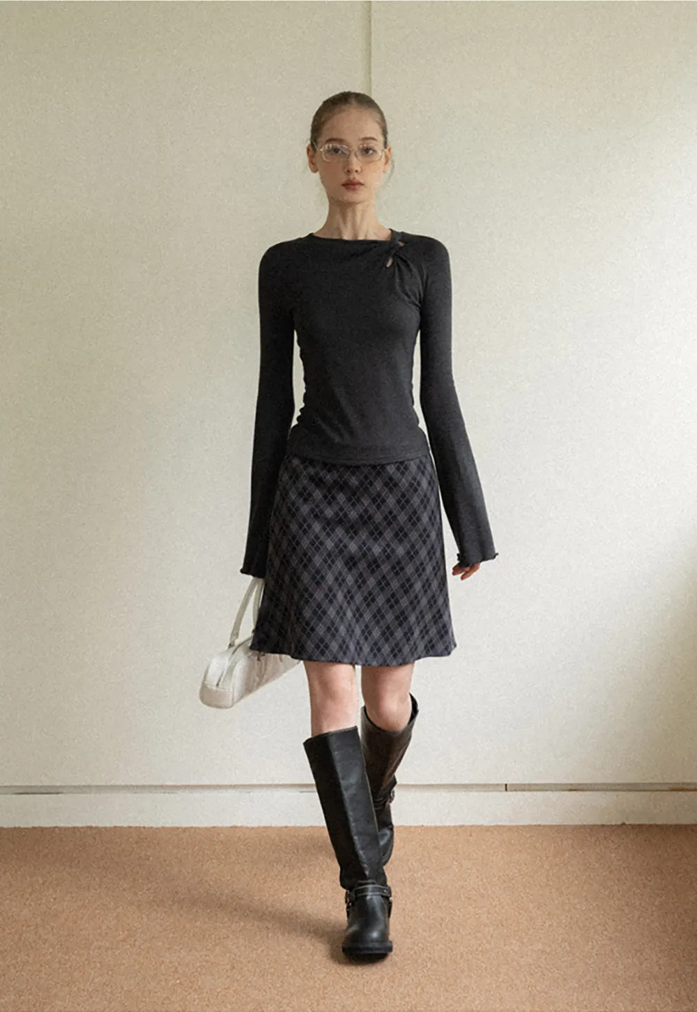 Plaid A-Line Mini Skirt