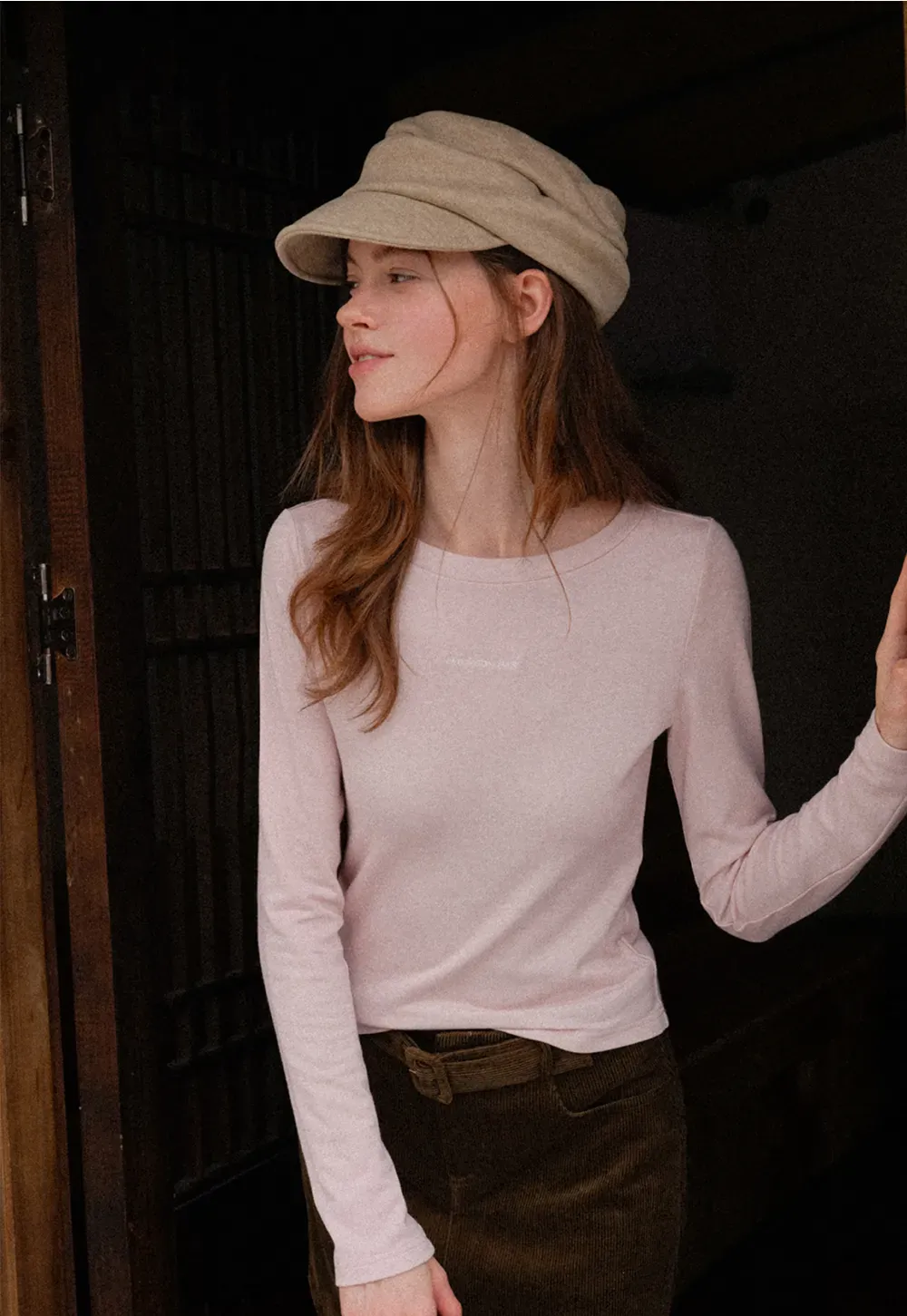 Structured Wool Blend Newsboy Cap