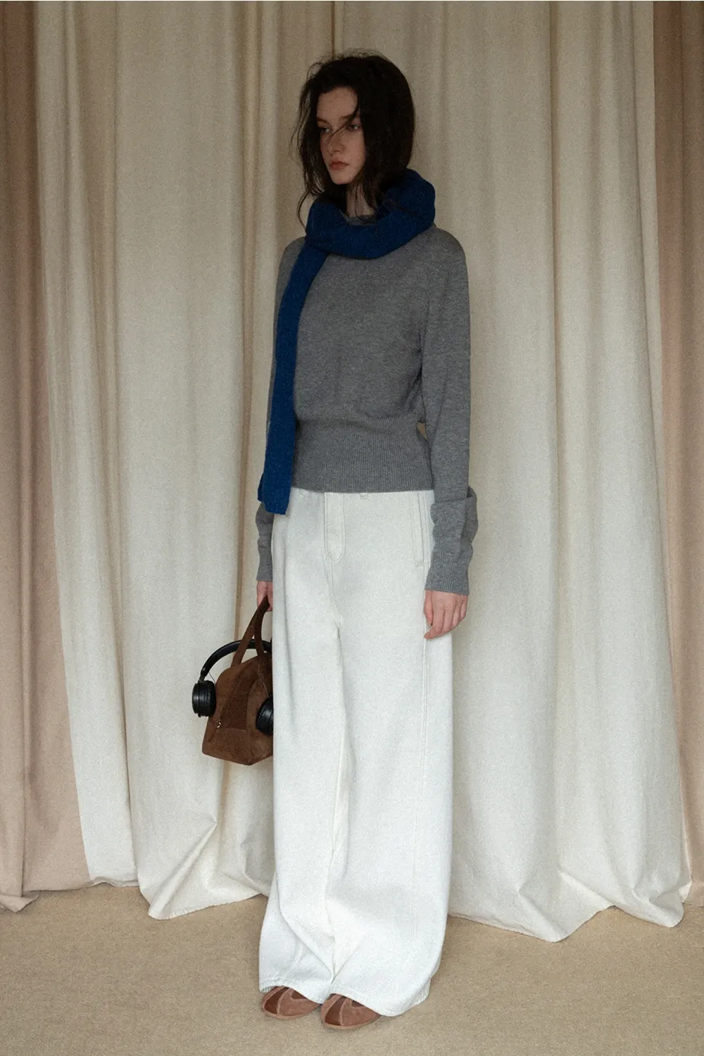 Warm Solid Long Knit Scarf