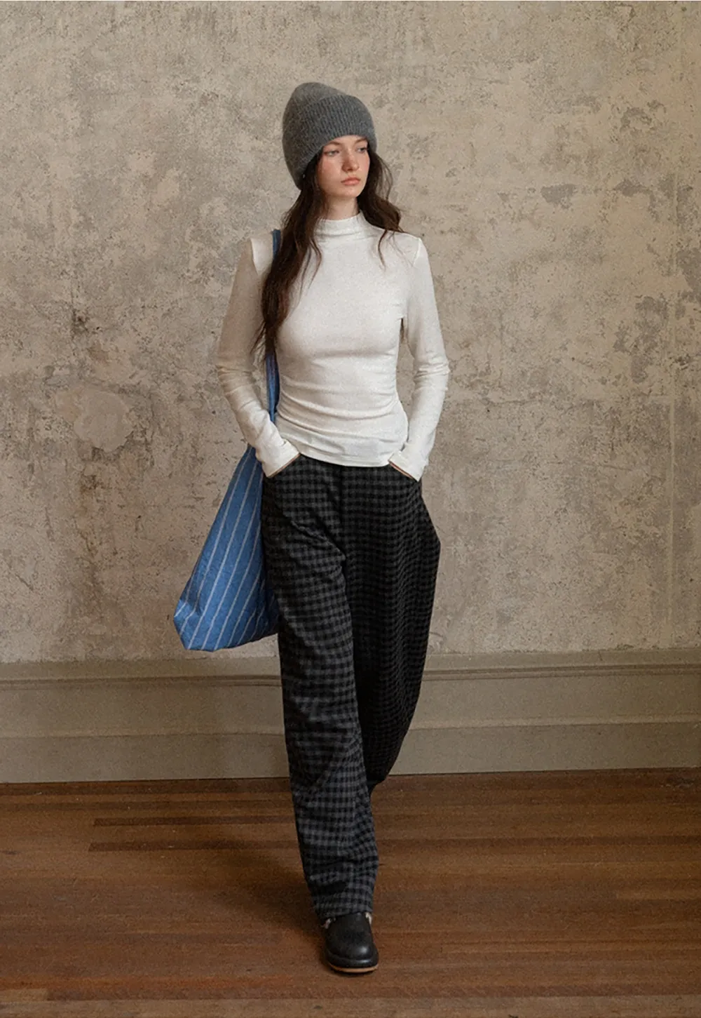 Plaid High-Waisted Wide Leg Pants for Women