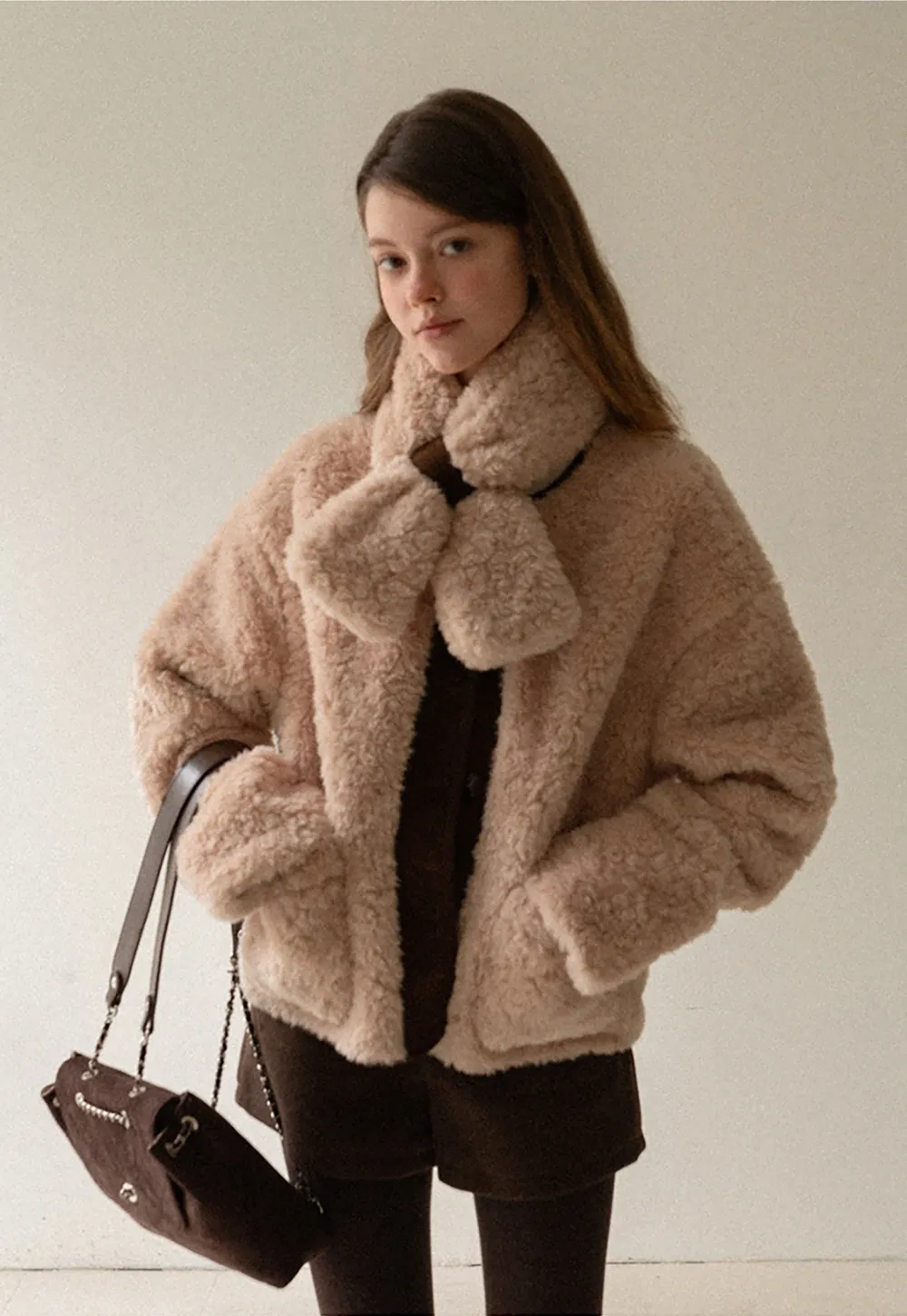 Comfortable Plush Coat with Stylish Collar and Buttons