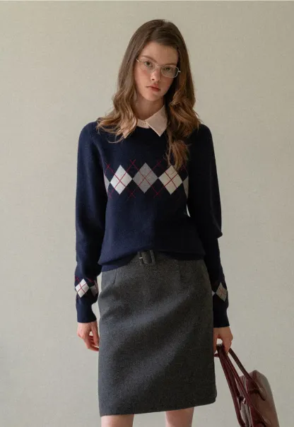 Wool Belted A-Line Mini Skirt in Charcoal