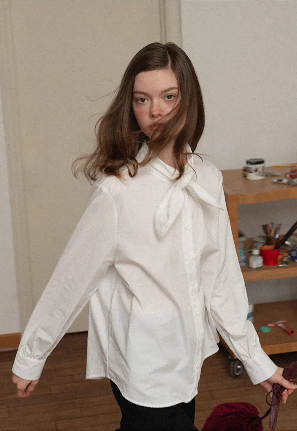 Oversized Peter Pan Collar Blouse