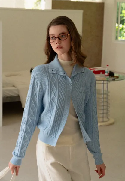 Cable Knit Cropped Cardigan