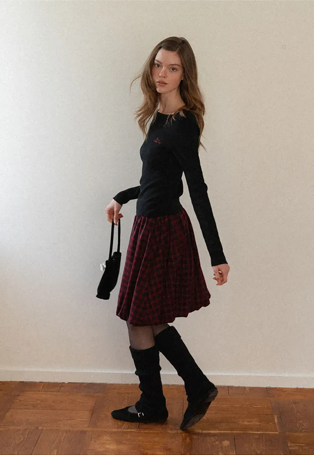 Bubble Hem Mini Skirt