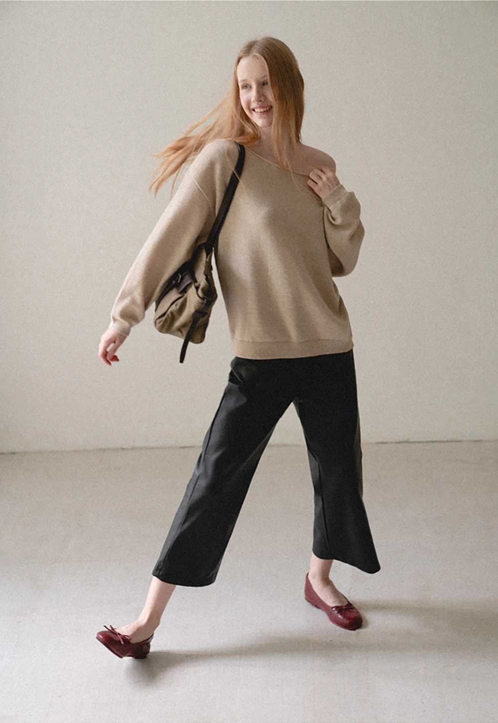 Pleated Wide Leg Leatherette Casual Pants