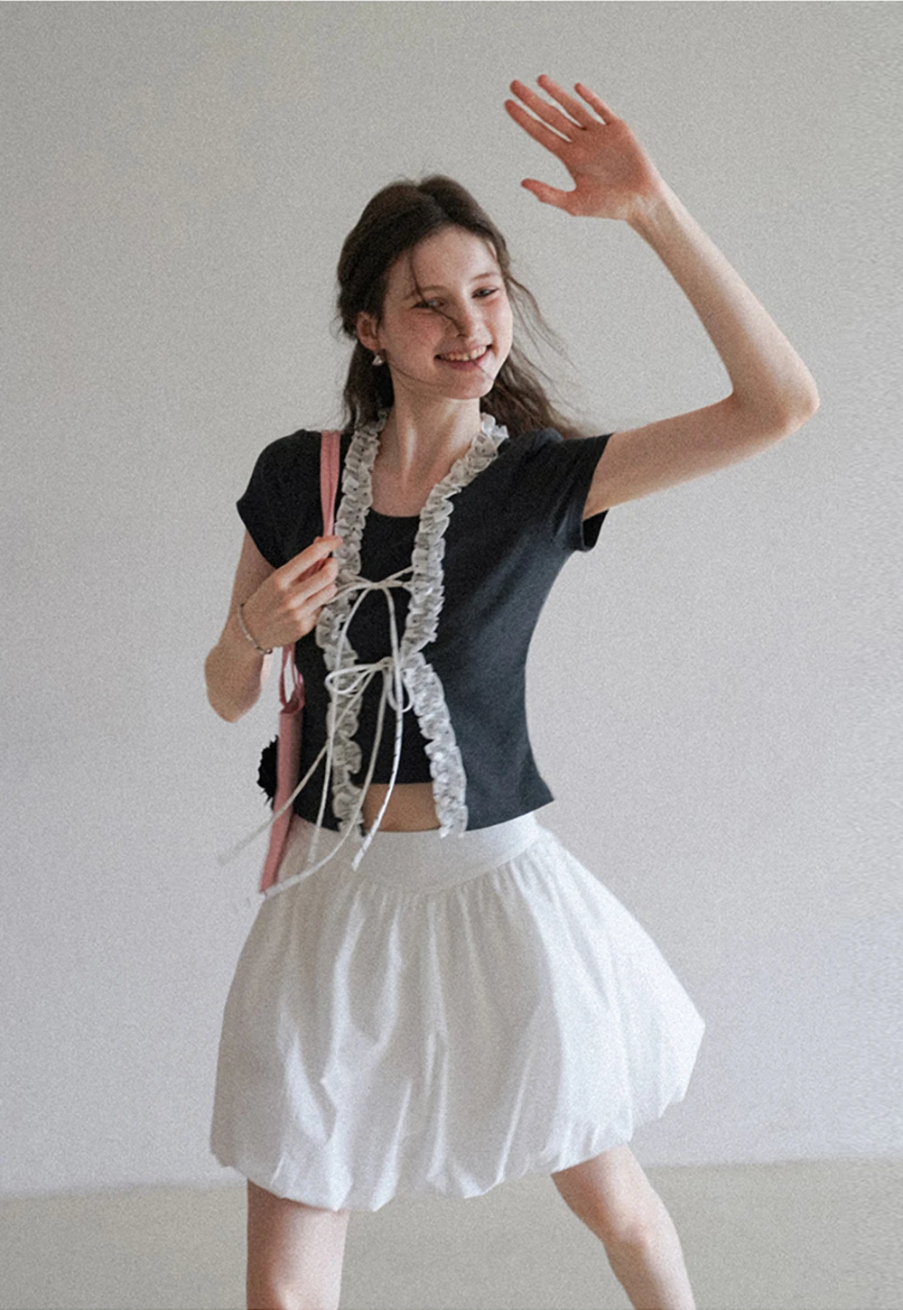 High Waist Bubble Mini Skirt
