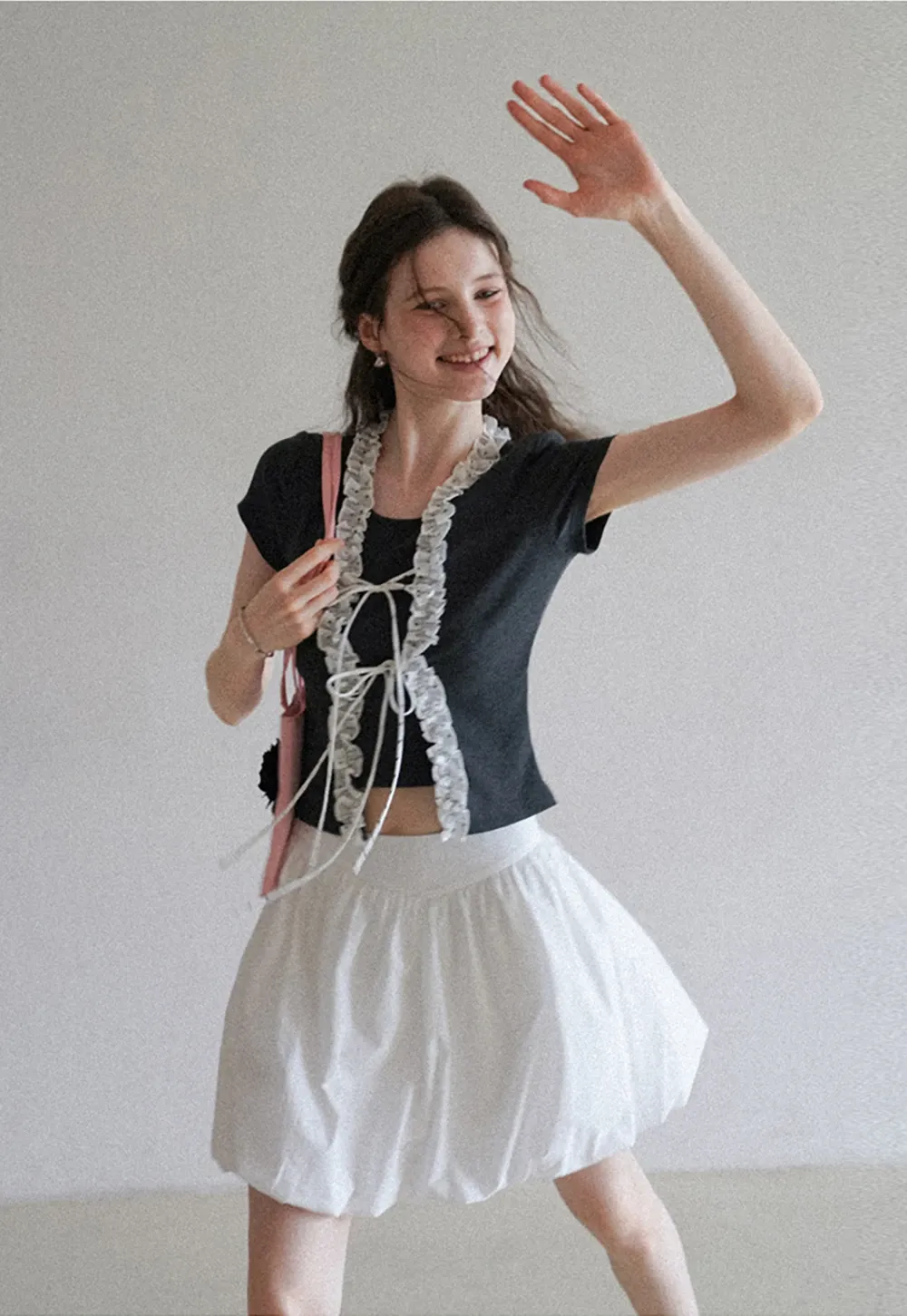 High Waist Bubble Mini Skirt