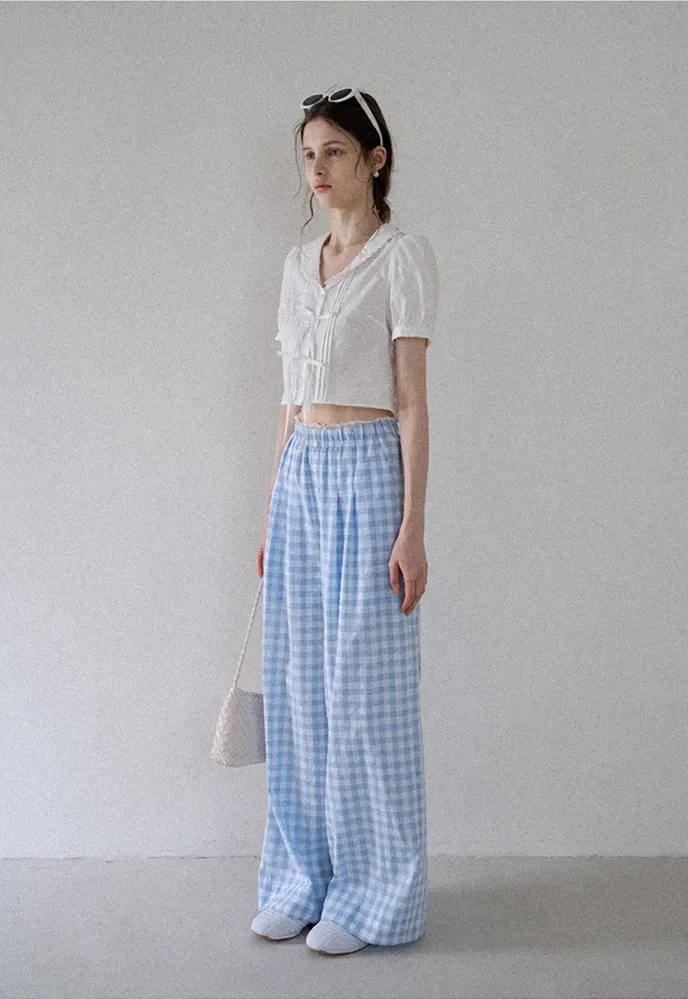 Women's Lace Collar Bow-Detail Blouse