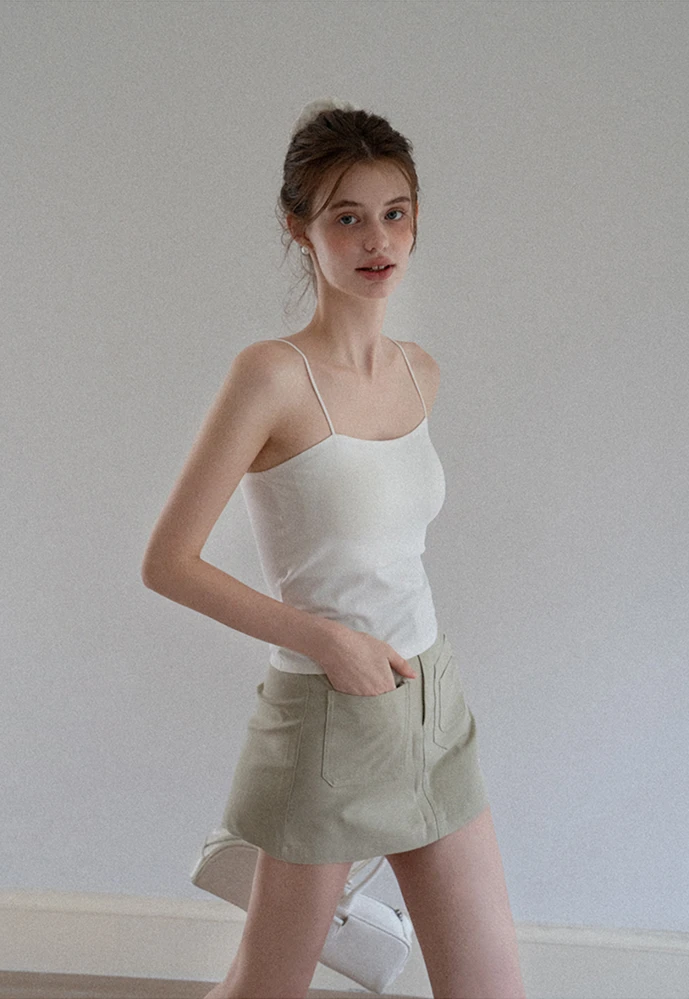 Women High Waist Belted Pocket Mini Skirt