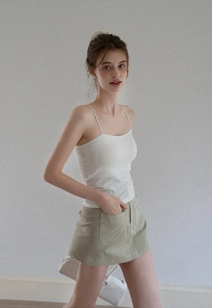 Women High Waist Belted Pocket Mini Skirt