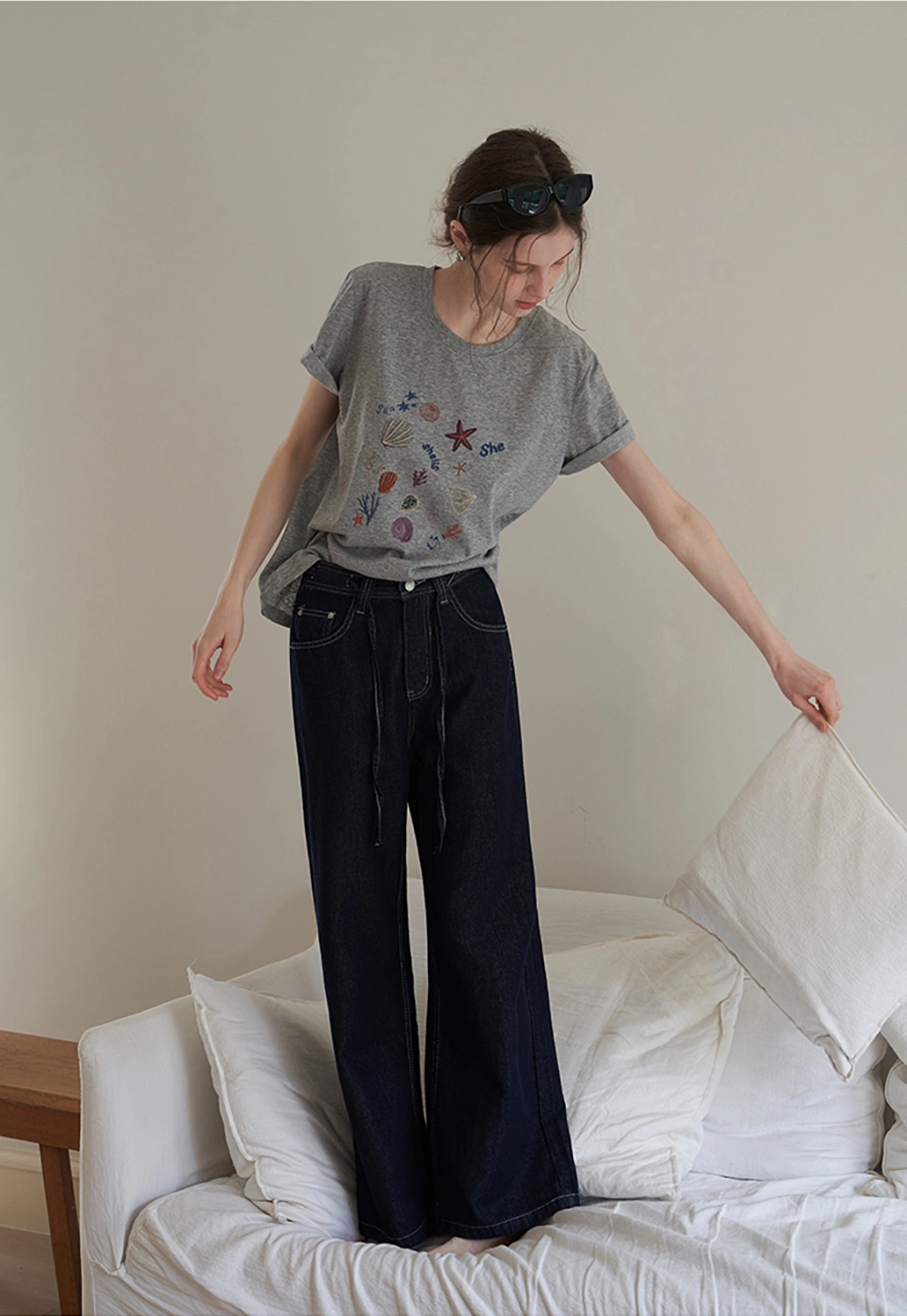 Women's Starfish and Seashell Print T-Shirt