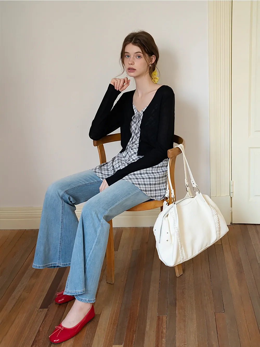 Striped V-Neck Long Sleeve Cardigans