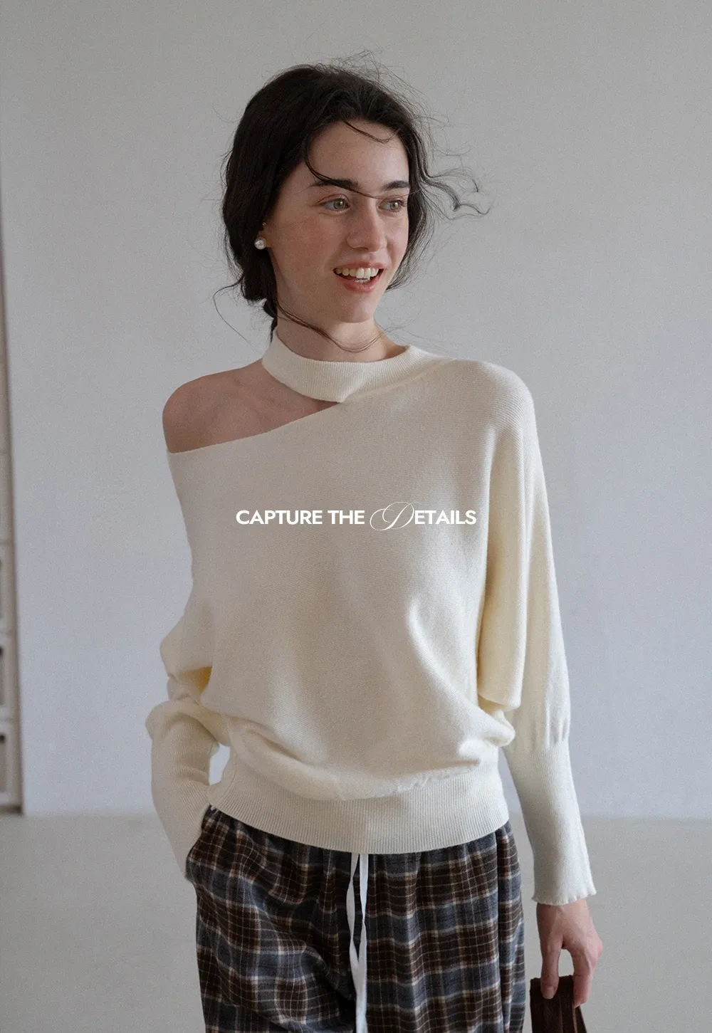 Off Shoulder Strap Detail Pullover