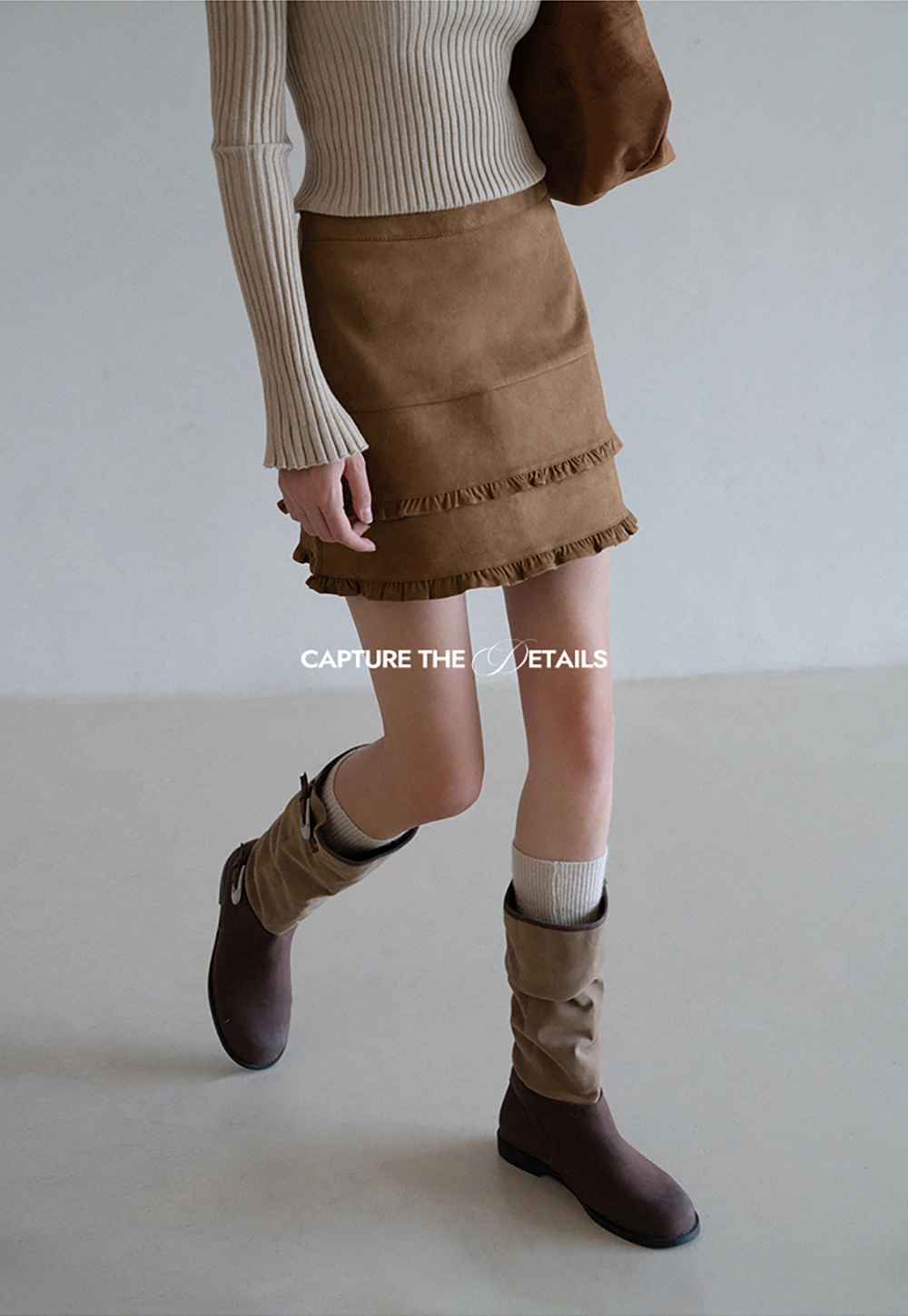 Ruffle Hem A-Line Mini Skirt