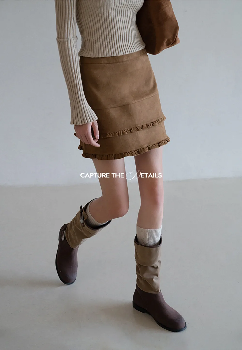 Ruffle Hem A-Line Mini Skirt