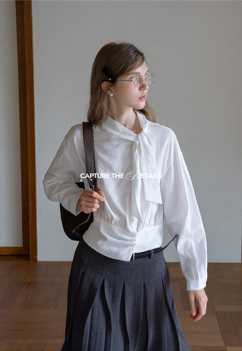 Women’s Tie Neck Long Sleeve Blouse