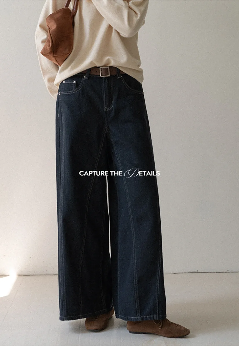 Women High Waist Wide Leg Denim Jeans Pants