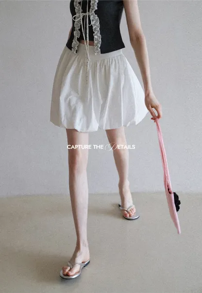 High Waist Bubble Mini Skirt