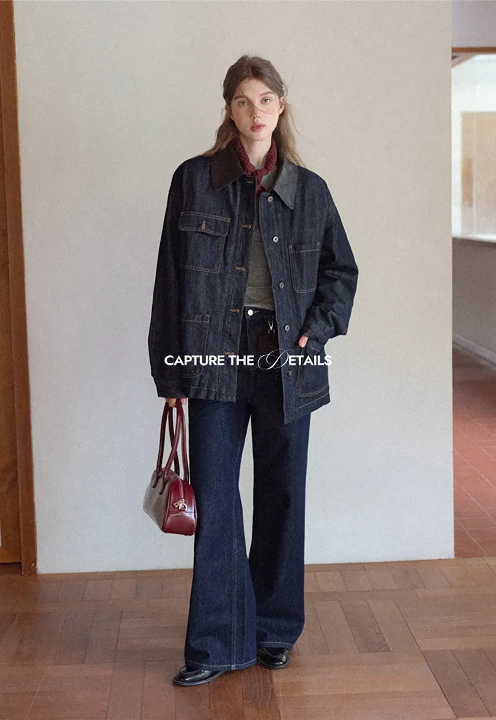 Denim Jacket with Contrast Collar