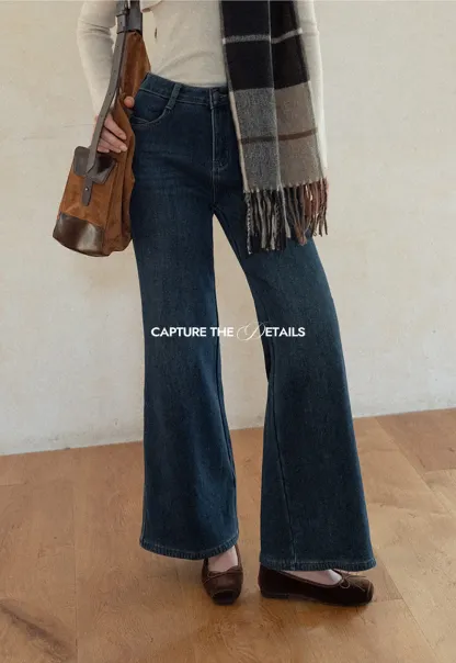 Womens Wide Leg Jeans with Belt