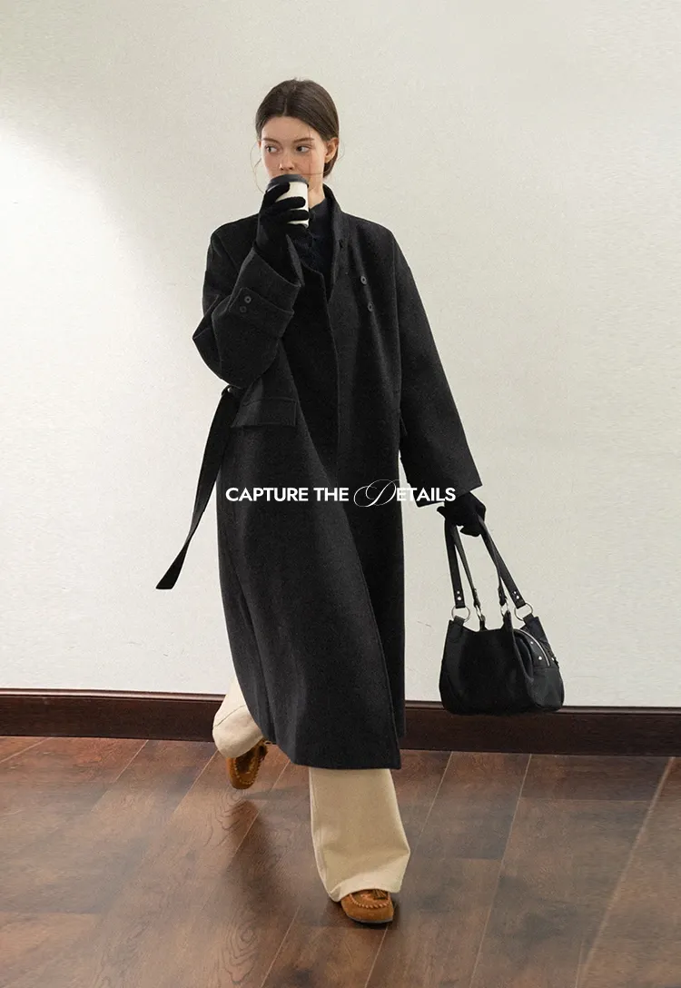 Padded Stand-Collar Wool Coat