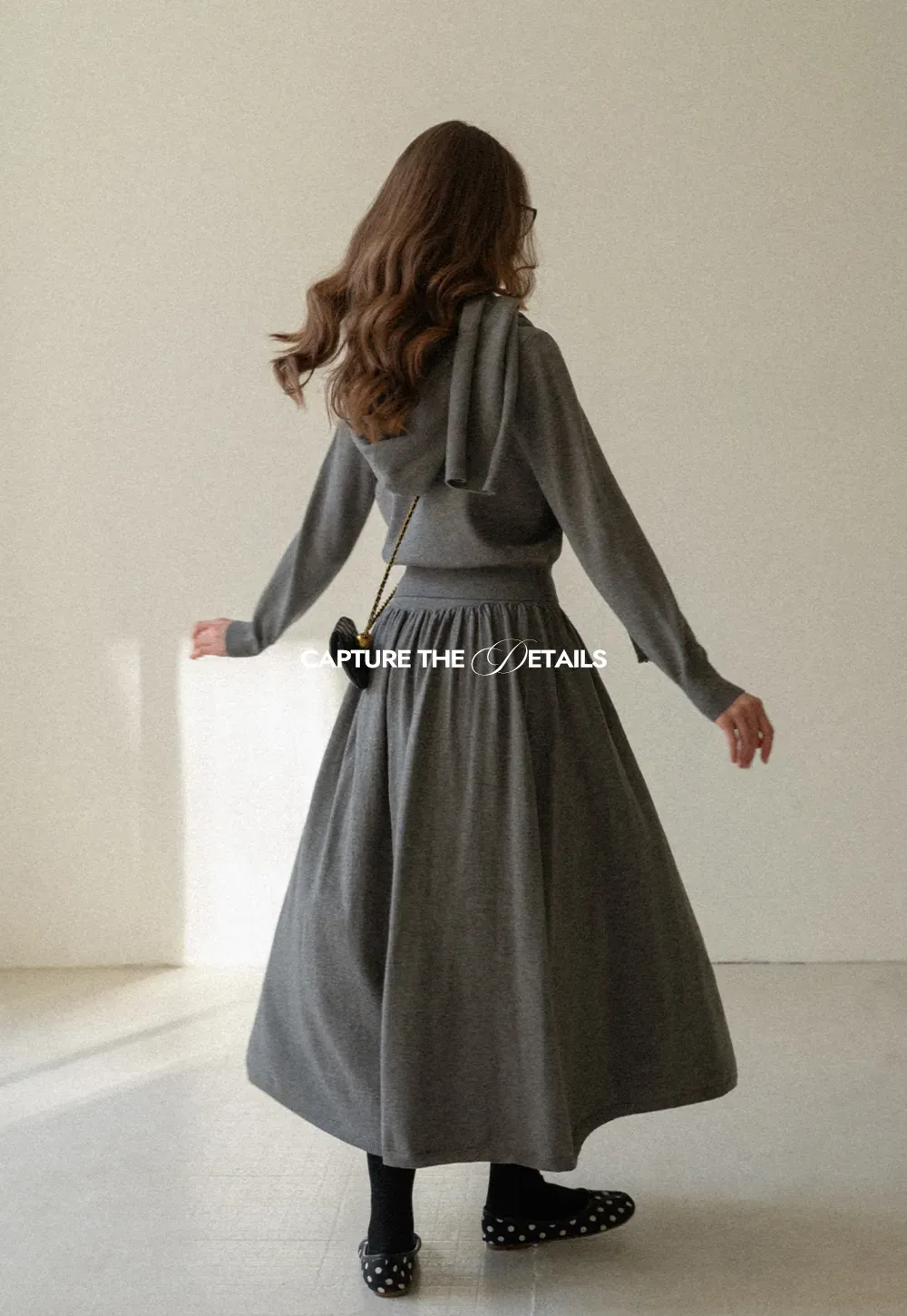 Relaxed Knit Cardigan & Full Skirt Set