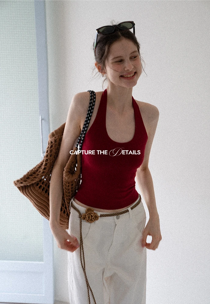 Women's Ribbed Halter Tank Top